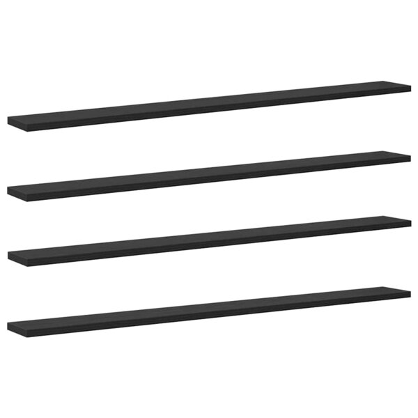 vidaXL Étagère à livres 4 Pièces Noir 100 x 10 x 1 5 cm Bois d'ingénierie