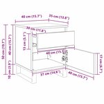 vidaXL Cabinet de chevet Chêne noir 40 x 35 x 50 cm Bois d'ingénierie