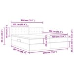 vidaXL Lit avec rangement et LED Gris 200 x 200 cm Cuir synthétique