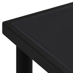 vidaXL Table de jardin avec dessus en verre Noir 150x90x74 cm Acier