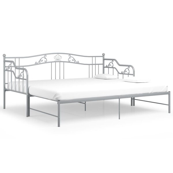 vidaXL Cadre de canapé-lit extensible Gris Métal 90x200 cm
