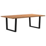 vidaXL Table à manger avec bord naturel 220x120x74cm bois massif chêne