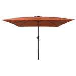 vidaXL Parasol de jardin Rouge  Noir 295 x 295 x 245 cm