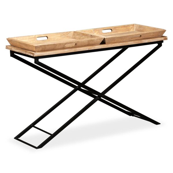 vidaXL Table console Bois de manguier massif 130 x 40 x 80 cm