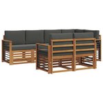 vidaXL Ensemble de canapé d'angle 7 Pièces Naturel et Anthracite