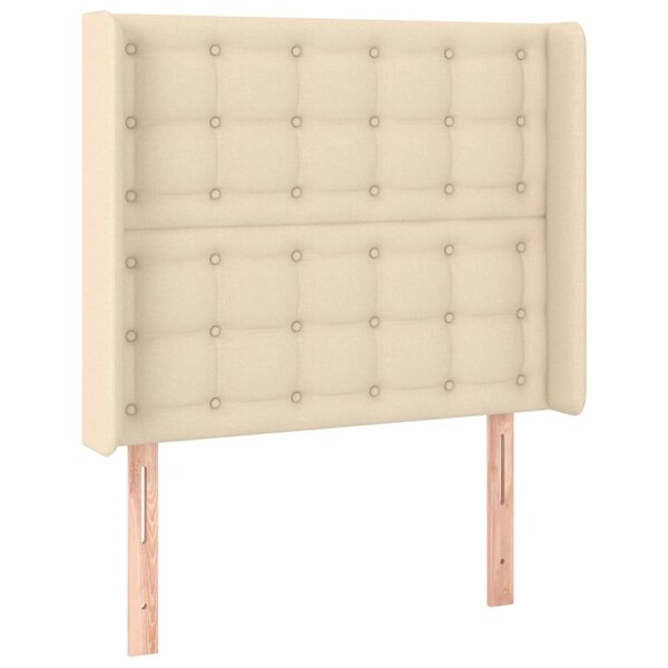 vidaXL Tête de lit avec oreilles Crème 93x16x118/128 cm Tissu