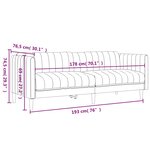 vidaXL Canapé à 3 places vert foncé tissu