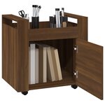 vidaXL Chariot de bureau Chêne marron 60x45x60 cm Bois d'ingénierie