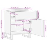 vidaXL Armoire de lit Marron 50 x 33 x 60 cm Bois de mangue massif