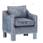 vidaXL Fauteuil Gris Cuir véritable