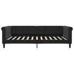 vidaXL Lit de jour avec gigogne sans matelas noir 100x200 cm