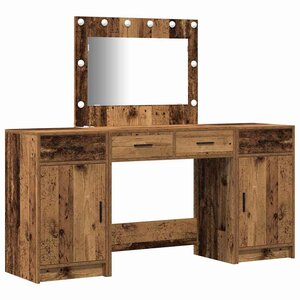 vidaXL Table de Toilette avec tiroir 3 Pièces Marron 40 x 41 x 75 cm