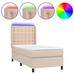 vidaXL Sommier à lattes de lit matelas LED Cappuccino 80x200cm