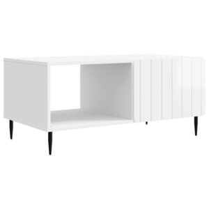 vidaXL Table basse Blanc brillant 90 x 50 x 40 cm Bois d'ingénierie