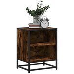 vidaXL Tables de chevet 2 Pièces chêne fumé bois d'ingénierie et métal