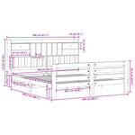 vidaXL Lit bibliothèque sans matelas cire marron 200x200 cm pin massif