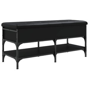 vidaXL Banc à chaussures noir 102x42x45 cm bois d'ingénierie