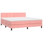 vidaXL Sommier à lattes de lit avec matelas LED Rose 180x200 cm
