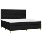 vidaXL Sommier à lattes de lit et matelas et LED Noir 200x200 cm Tissu