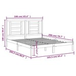 vidaXL Cadre de lit Bois de pin massif 160x200 cm