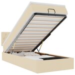 vidaXL Lit ottoman avec matelas et LED crème 90x200 cm tissu