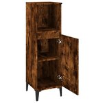 vidaXL Armoire de bain chêne fumé 30x30x100 cm bois d'ingénierie