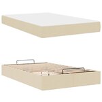 vidaXL Cadre de lit avec matelas Crème 120 x 200 cm tissu