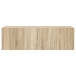 vidaXL Meuble TV mural avec lumières LED chêne sonoma 100x35x31 cm