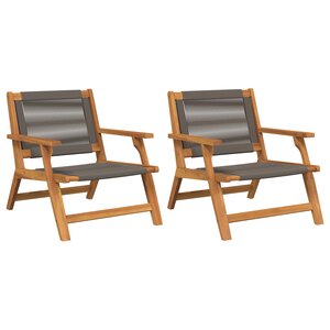 vidaXL Chaises de jardin 2 Pièces Grises 67x77x73 cm Bois massif d'acacia