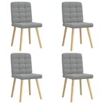 vidaXL Chaises à manger lot de 4 gris clair tissu