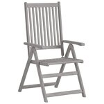 vidaXL Chaises inclinables de jardin 8 Pièces Gris Bois solide d'acacia