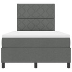 vidaXL Lit à ressorts avec matelas & LED Gris foncé 120x200 cm Tissu