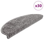 vidaXL Tapis d'escalier 30 pièces 65 x 21 x 4 cm Gris Demi-rond Grand