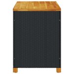 vidaXL Boîte de rangement de jardin noir résine tressée bois d'acacia