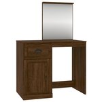 vidaXL Coiffeuse et miroir chêne marron 90x50x132 5 cm bois ingénierie