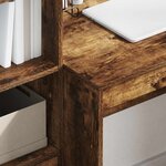 vidaXL Bureau avec tiroir avec étagère avec stockage 2 Pièces Chêne fumé
