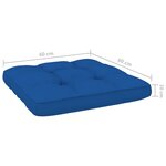 vidaXL Coussins de palette 2 Pièces bleu royal tissu