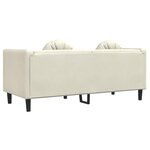 vidaXL Canapé avec coussins 2 places crème velours