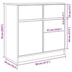 vidaXL Buffet avec tiroir chêne fumé 80x34x76 cm bois d'ingénierie
