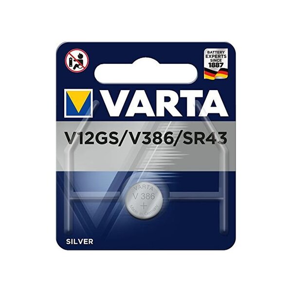 Blister de1 Pile oxyde d'argent 4178 V12GS V386 SR43 1,55V VARTA