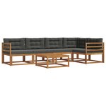 vidaXL Ensemble de canapés d'extérieur 6 Pièces Naturel et Anthracite