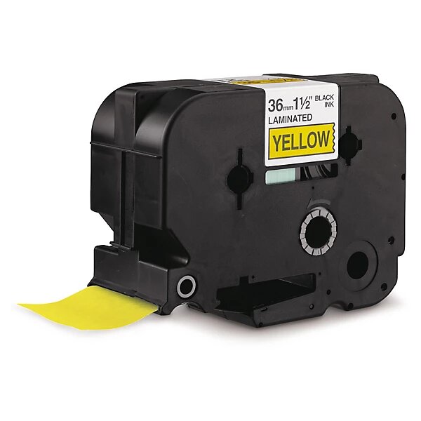 Ruban jaune 36 mm pour étiqueteuse brother