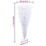 vidaXL Sapin de Noël artificiel renversé avec support Blanc 150 cm