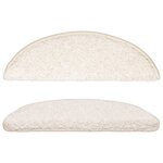 vidaXL Tapis d'escalier 10 pièces 56 x 17 x 3 cm Blanc Demi-rond