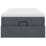 vidaXL Cadre de lit ottoman avec matelas gris foncé 80x200 cm velours