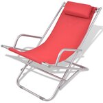 vidaXL Chaises inclinables de terrasse 2 Pièces Acier Rouge