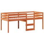 vidaXL Lit haut avec toit cire marron 80x200 cm bois de pin massif