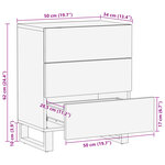 vidaXL Table de chevet marron 50x34x62 cm bois manguier solide