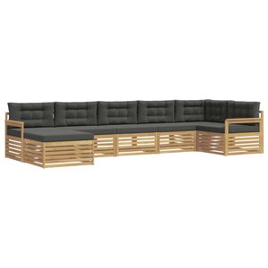 vidaXL Ensemble de canapés d'extérieur 7 pc Blanc et anthracite