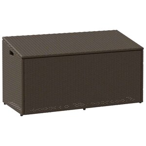 vidaXL Boîte de rangement de jardin marron 110x50x58 cm résine tressée